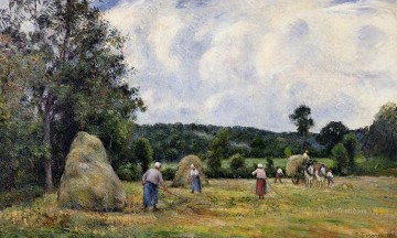 La cosecha en Montfoucault 2 1876 Camille Pissarro Pinturas al óleo